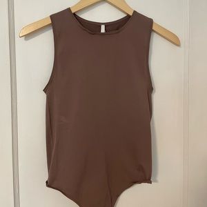 Aritzia Brown Sleeveless Bodysuit
